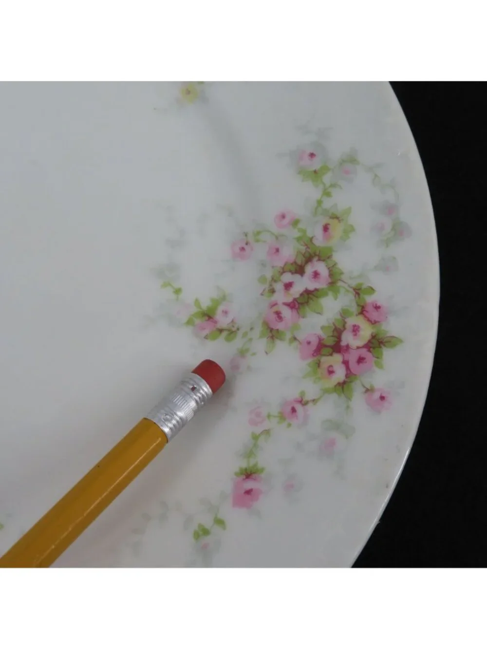 Theodore Haviland Limoges Set of 2 Plates 8.5in Rose Flower Floral Swag VTG